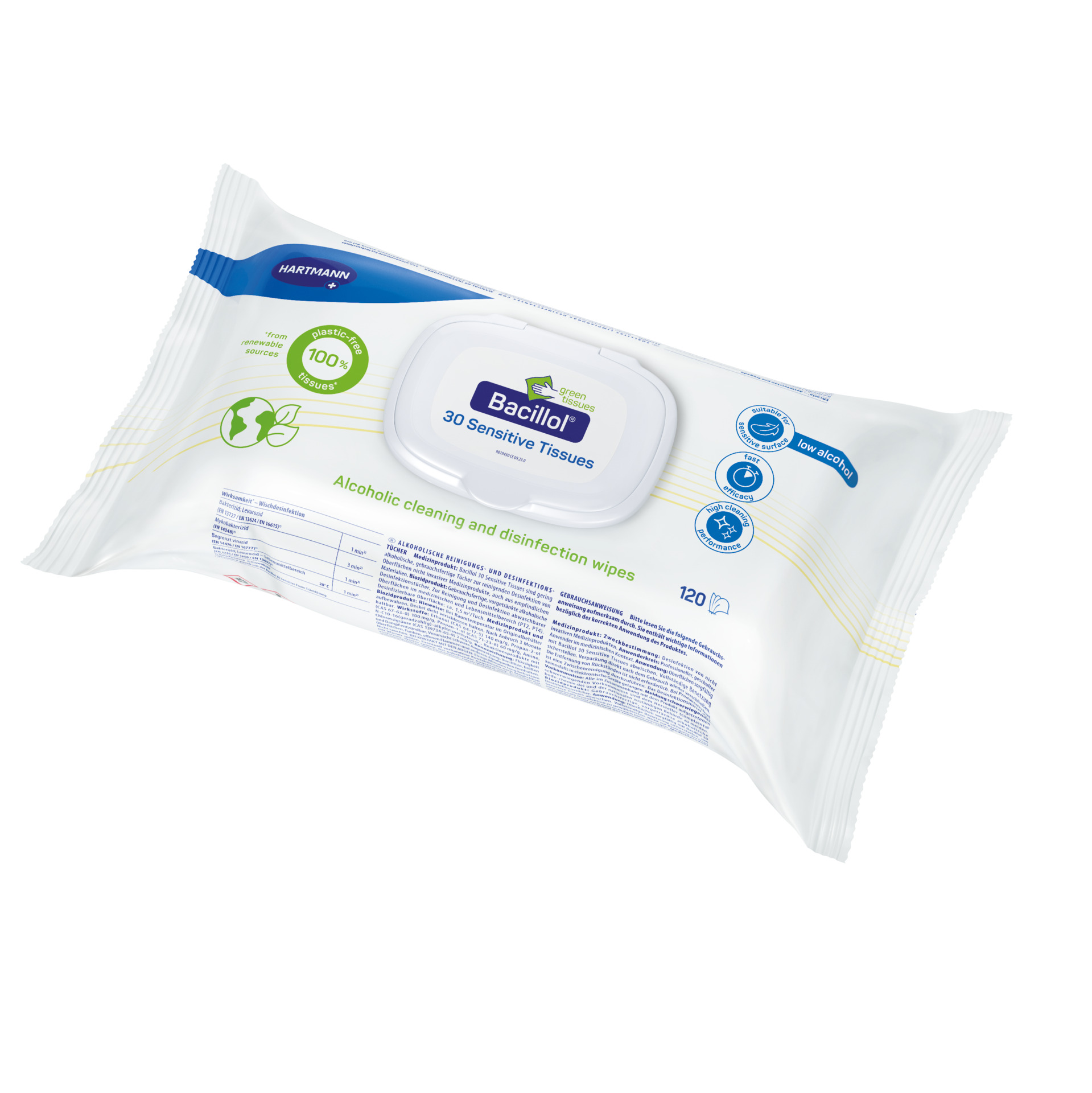 Bacillol 30 Sensitive Green Tissues Flowpack